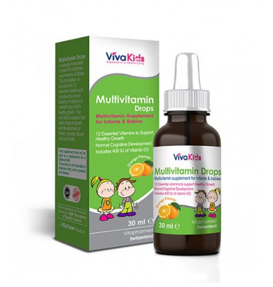 قطره مولتی ویتامین مخصوص کودکان ویواکیدز 30 میل با طعم پرتغال