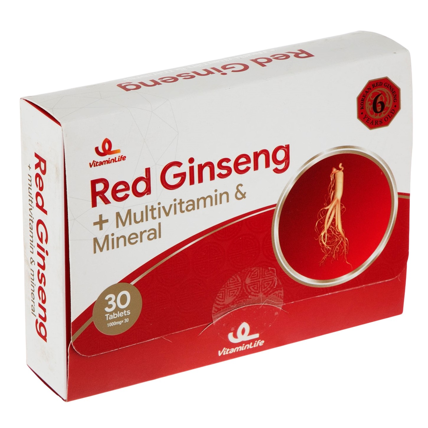 قرص رد جینسینگ پاور مولتی ویتامین و مینرال 1000 میلی گرم ویتامین لایف 30 عددی