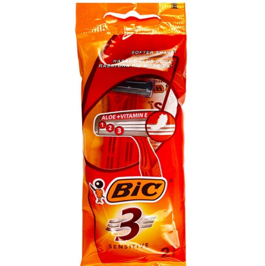 تیغ 3 لبه حساس مخصوص پوست های حساس بیک 3 عددی