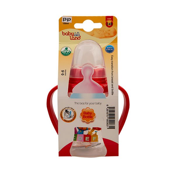 شیرخوری دسته دار 150 میل 0 تا 6 ماه کد 249 بی بی لند