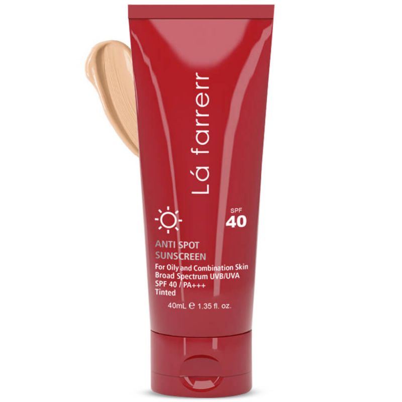 کرم ضد آفتاب و ضد لک رنگی رنگ روشن SPF40 پوست چرب لافارر 40 میل